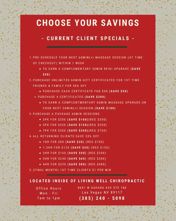 Chiropractic Las Vegas NV Holiday Sales Brochure Chiropractic Las Vegas NV Holiday Sales Brochure